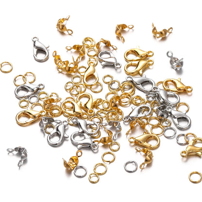 Bulk Jewelry Findings Kit 400Pcs Lobster Clasps Beads - Smarsty