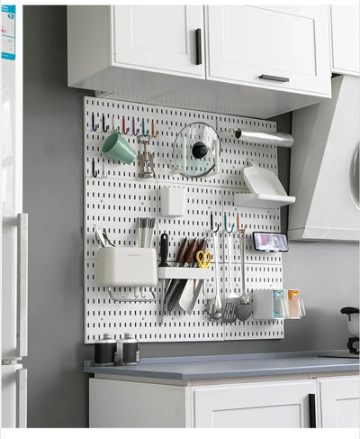 DIY Pegboard Accessories Kitchen Organization No Drill Hanging Shelf Storage Hooks Wall Organizer Crafts For Garage Room by Smarsty