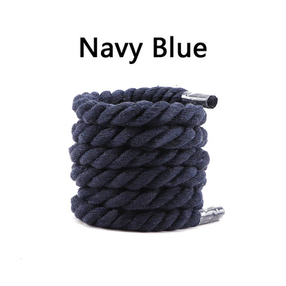 Quality Round Shoelaces Colorful 1CM Thicker Cotton Shoelace Running Sneakers Laces 1Pair 100/120/140CM Boots Shoe laces Shoes