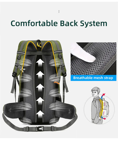 50L Travel Backpack Camping Men Large Hiking Bag Tourist Rucksack Waterproof Outdoor Sports Climbing Mountaineering Bag Luggage by Smarsty