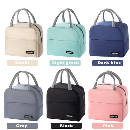 Solid Color Twill Bento Bag Portable Thermal Lunch Box - Smarsty