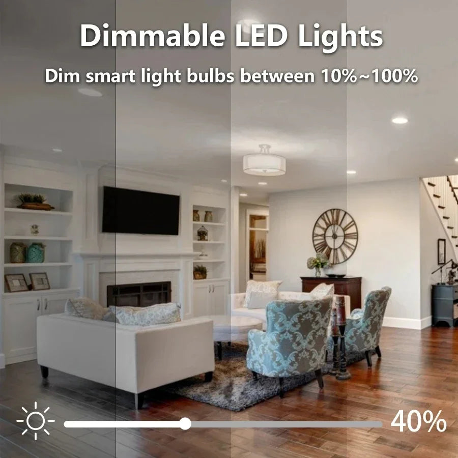 Tuya Smart E27 LED Bulb with RGB Colors and Remote Control - Smarsty