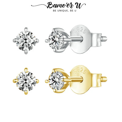 Moissanite Earrings 925 Sterling Silver D Color Studs - Smarsty