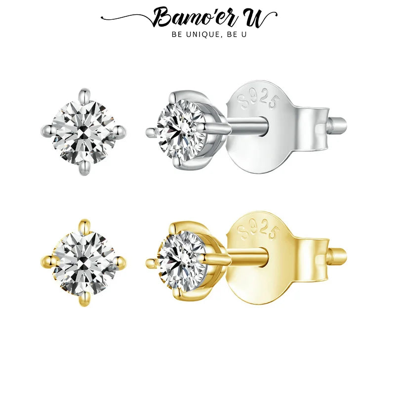 Moissanite Earrings 925 Sterling Silver D Color Studs - Smarsty