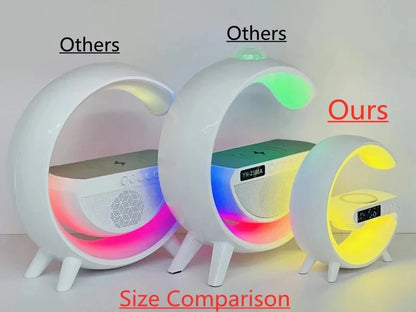 Wireless Charger Pad Stand With RGB Night Light Alarm Clock - Smarsty