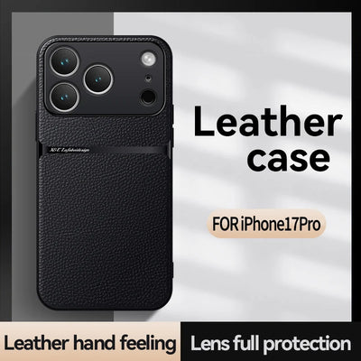 Amour Leather Phone Case For iPhone 17 16 13 12 11 Pro Max 16E Matte Cases For iPhone 17 Air 15 14 Pro Max 16 Plus Back Cover - Smarsty