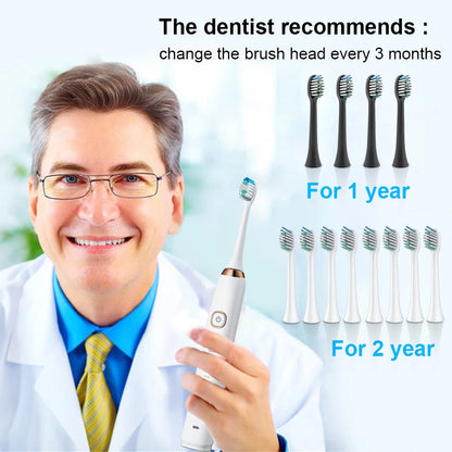 Sarmocare Electric Sonic Toothbrush with 8 Brush Heads - Smarsty
