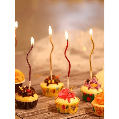 6/12/48pcs/1case Birthday Candles Spiral Cake Candles  Long Thin Cake Candles For Wedding Party And Cake Decoration - Smarsty
