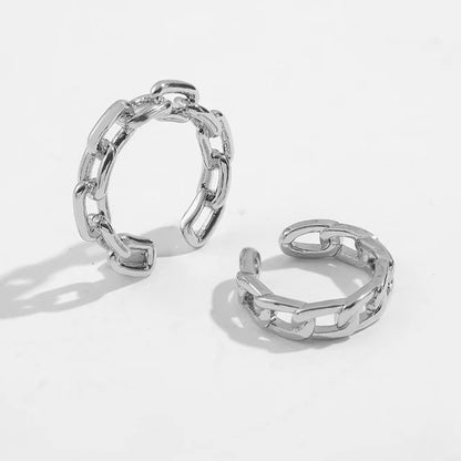 Double Circle Ear Cuff No Piercing Vintage Hip Hop Style - Smarsty