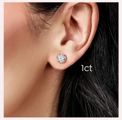 Certified D Color Moissanite Stud Earrings Gold Plated - Smarsty