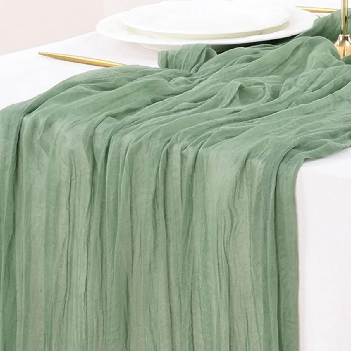 Boho Cheesecloth Table Runner for Rustic Weddings - Smarsty