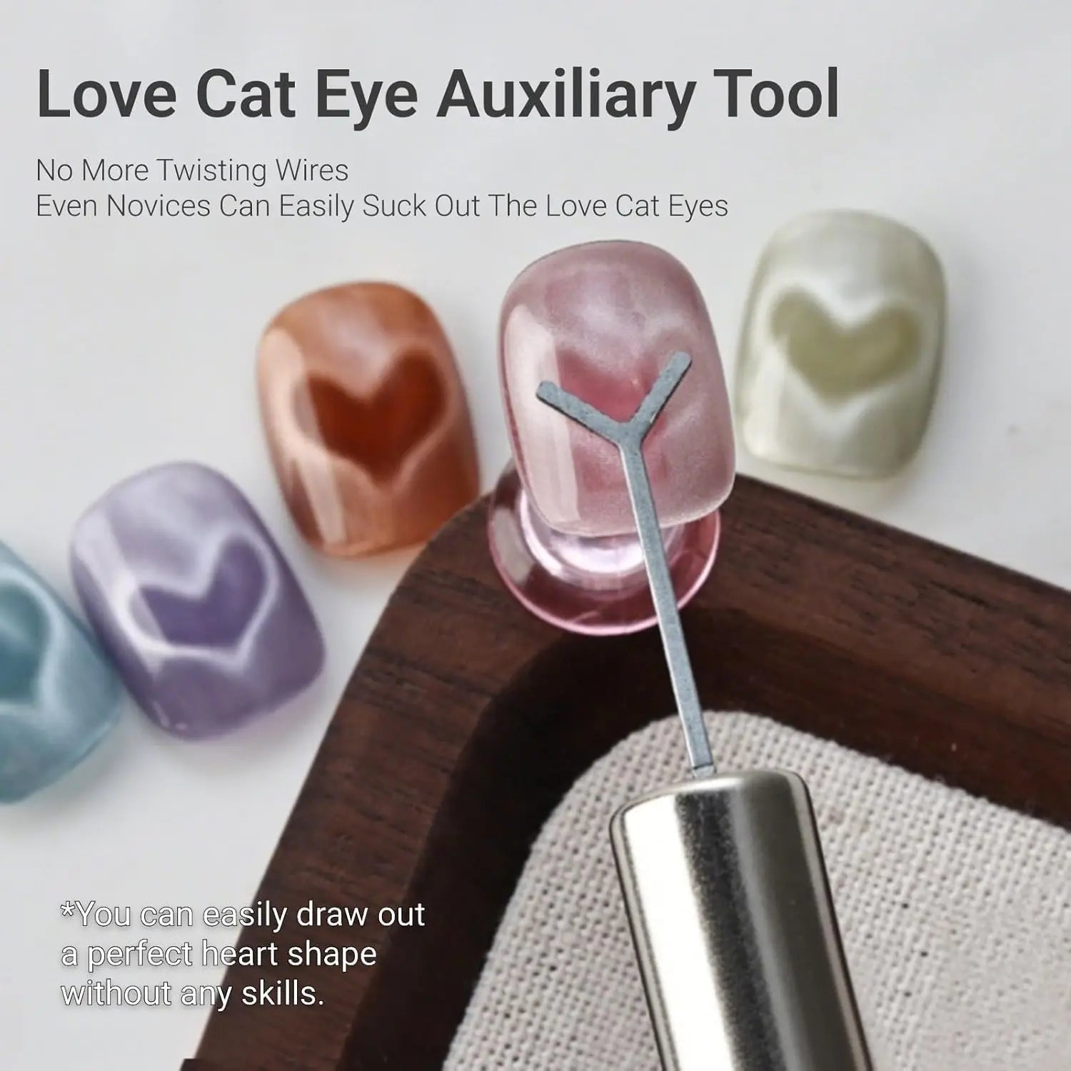 2Pcs Cat's Eye Nail Magnet for Heart-Shaped Effects - Smarsty