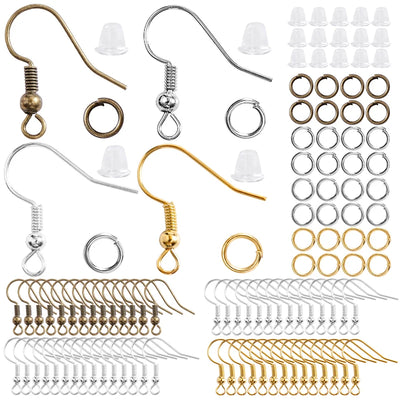300Pc Hypoallergenic Earring Hooks Kit With Clear Backs - Smarsty
