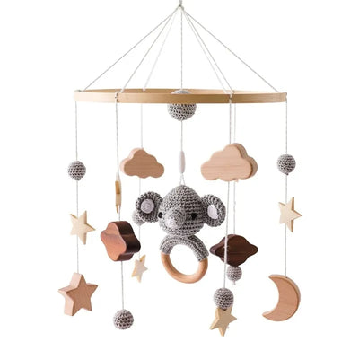Revolving Music Box For Newborns Baby Crib Imitation Wood Color Hanging Rattle Baby Soothing Musical Toys 0-12 Months Baby Gift by Smarsty