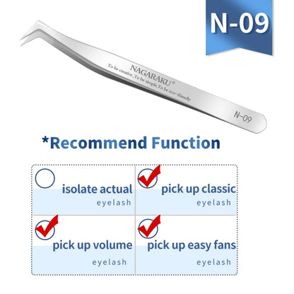 NAGARAKU Stainless Steel Eyelash Extension Tweezers Precision Grip - Smarsty