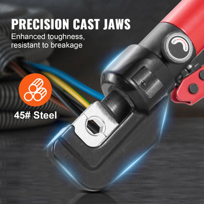 SucceBuy AWG12-2/0 Crimping Tool Copper And Aluminum Terminal Battery Lug Hydraulic Crimper,with a Cutting Pliers, Gloves