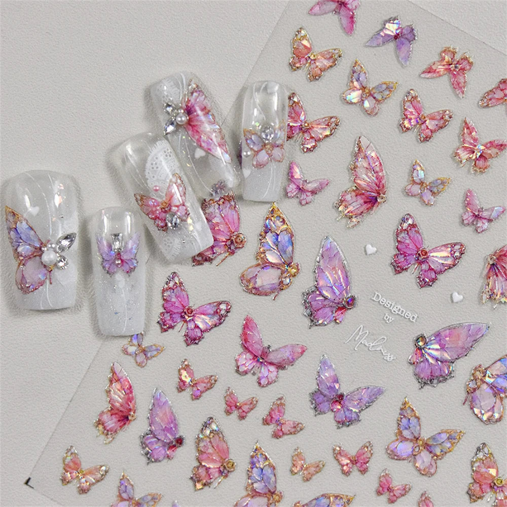 Kawaii Butterfly Nail Stickers for Stunning Manicure Decor - Smarsty