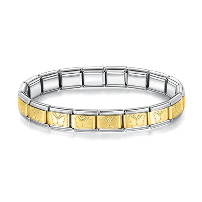 Womens Stainless Steel Charm Bracelet Elastic Fashion Bangle - Smarsty
