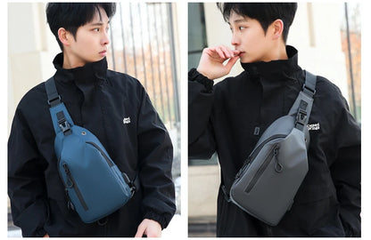 Mens Nylon Chest Bag With USB Charging Compact Crossbody - Smarsty