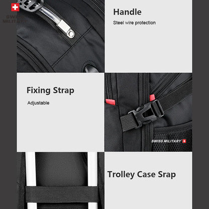 SWISS MILITARY Fashion Travel Multifunction Large Capacity Male Bag Usb Charging Waterproof 23 inch Laptop Backpack Men Mochila - Smarsty