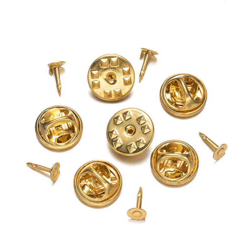100Pc Metal Locking Pin Backs Secure Brooch Bases Pack - Smarsty