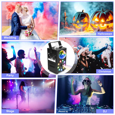 U'King 700W Smoke Machine Wireless Remote Control Effect Fogger 3in1 LED RGB Stage Light Fog Machine DJ Halloween Christmas - Smarsty