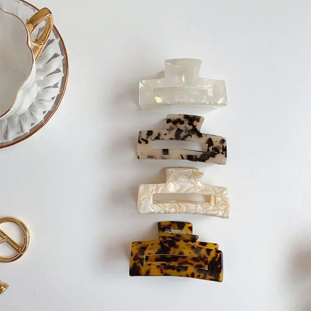 Acetate Leopard Hair Claw Clip Large Geometric Hold - Smarsty