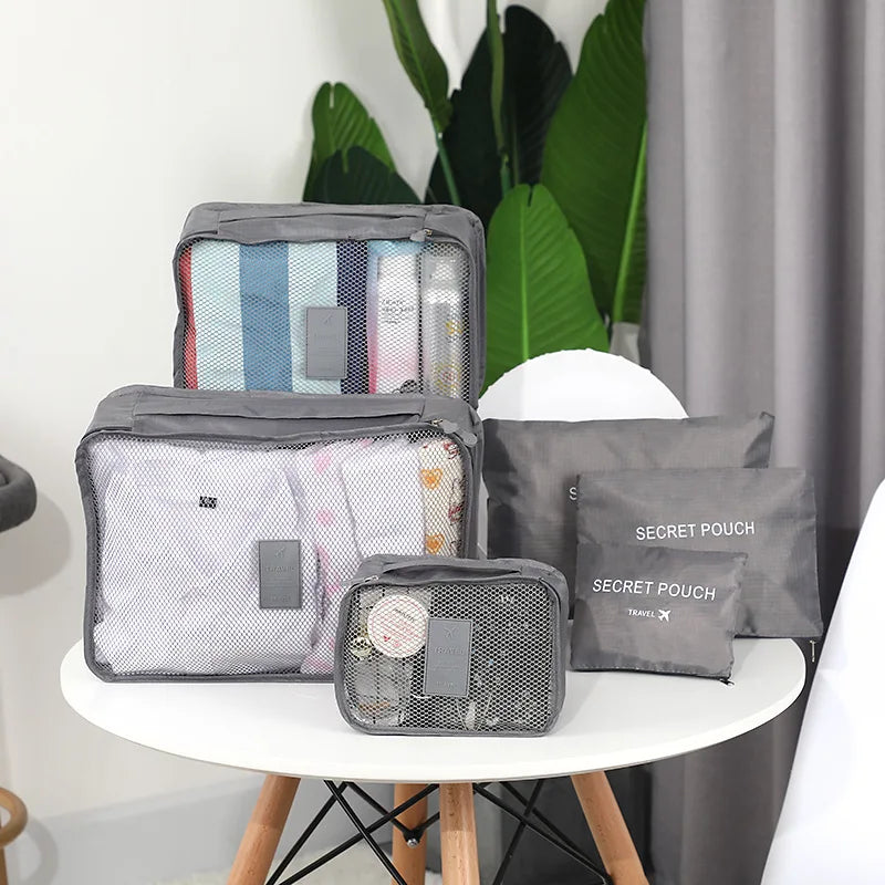 Travel Packing Cubes Set With Shoe Pouch Luggage Organizer - Smarsty