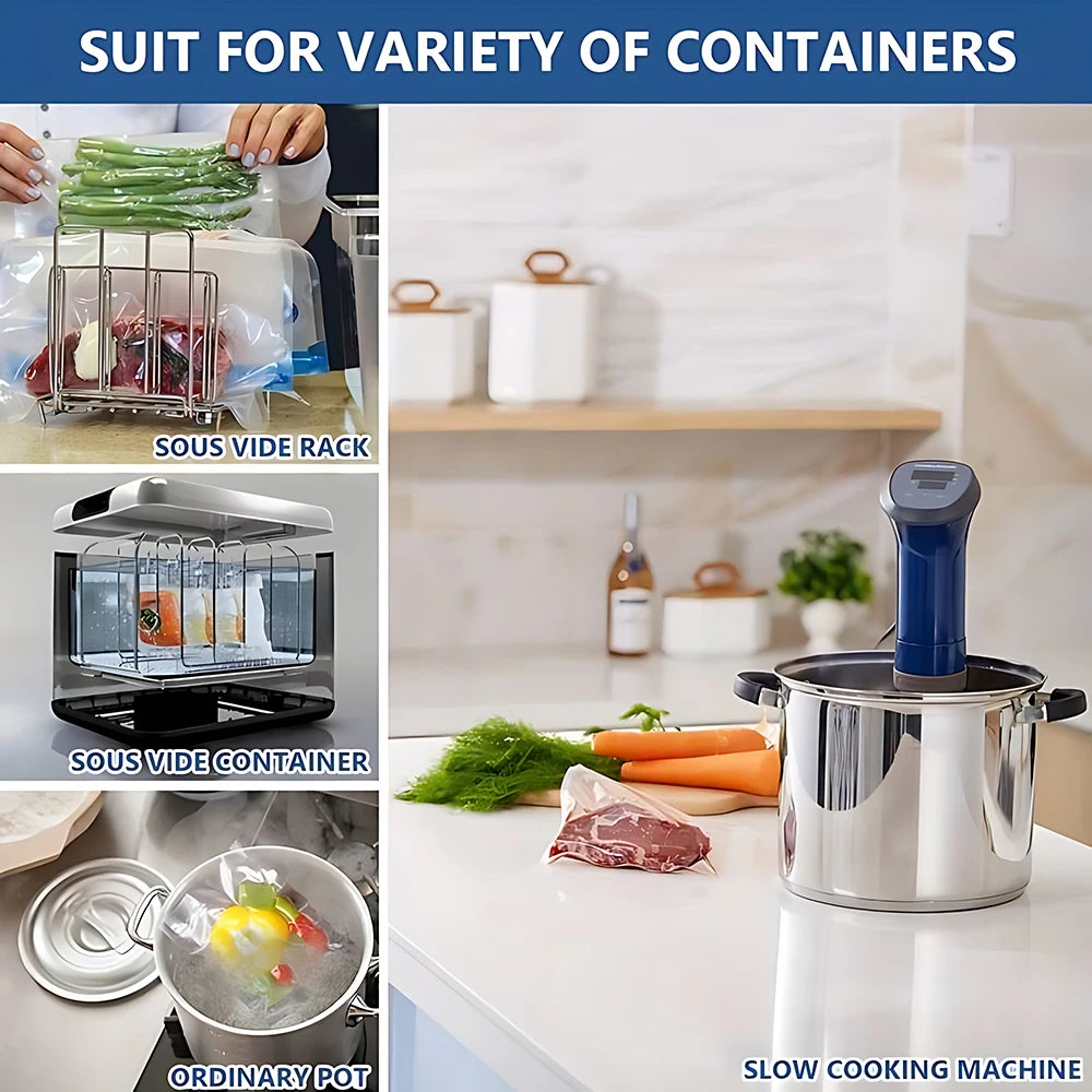 100 Premium Vacuum Sealer Bags, Sealing, Freshness, Compression, Kitchen Vacuum Bags, Food Vacuum Sealer Food Storage Bags