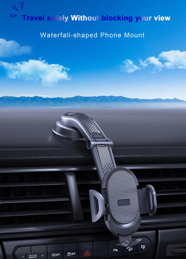 Gravity Car Phone Holder Dashboard Mount One Press Lock - Smarsty