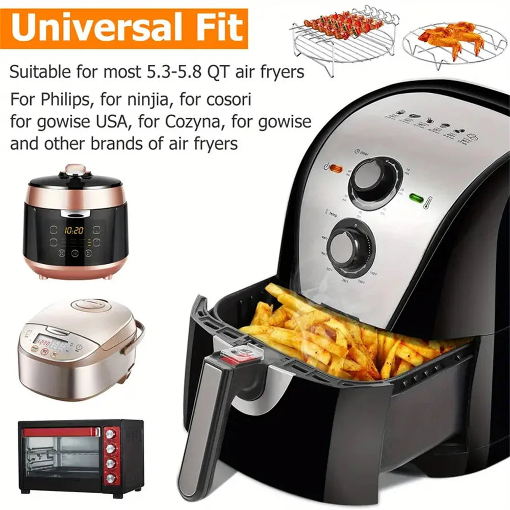 Stainless Steel Air Fryer Rack Set for BBQ Cooking - Smarsty