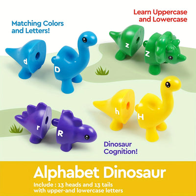 Dinosaur Matching Game Toys Alphabet Matching / Number Matching Montessori Toy for Kids Learning Colors Numbers Letters Toy - Smarsty