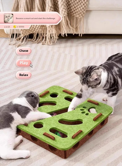Cat Puzzle Toy Felt Puzzle Box Cat Exercise Toy With Ball Indoor Sports Entertainment Hunting Cat Toys For Indoor Cats - Smarsty