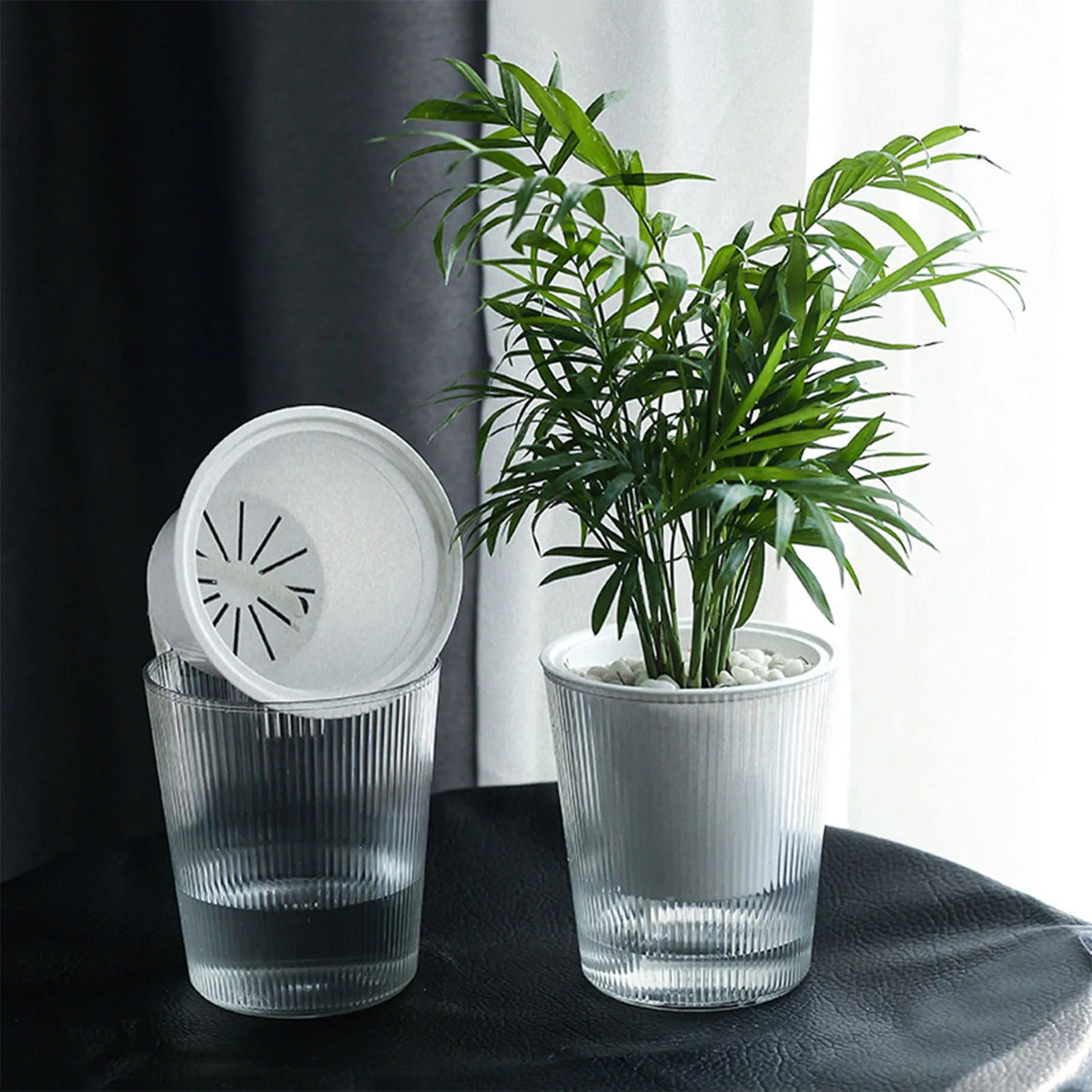 Water-Absorbing Plant Flower Pots Modern Style Transparent Plants Flowers Pots for Garden Enthusiast Lover Gift