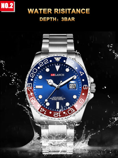 Classic Stainless Steel Quartz Watch with Magnifying Glass - Smarsty