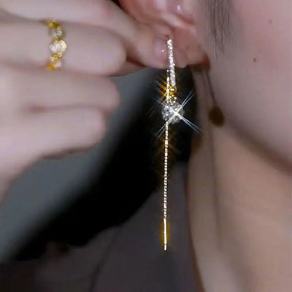 Luxury Green Zircon Drop Earrings with Long Tassel Design - Smarsty