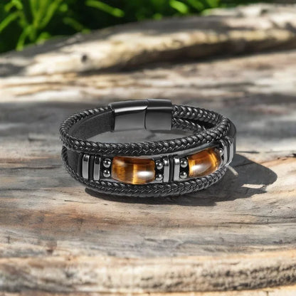 Men's Tiger Eye Bracelet Handmade Natural Gemstone Jewelry - Smarsty