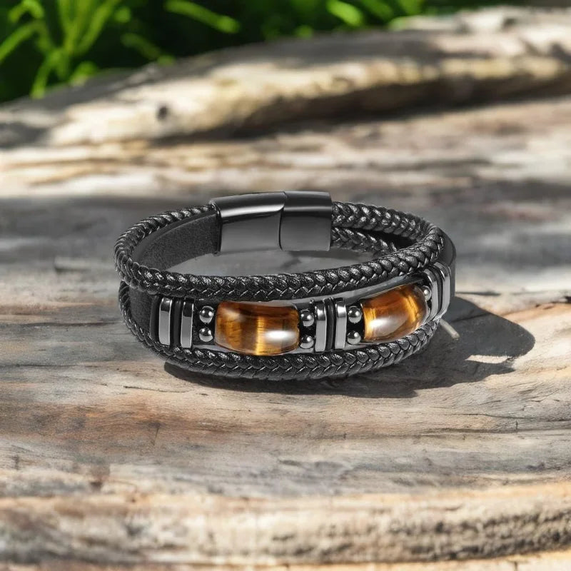 Men's Tiger Eye Bracelet Handmade Natural Gemstone Jewelry - Smarsty