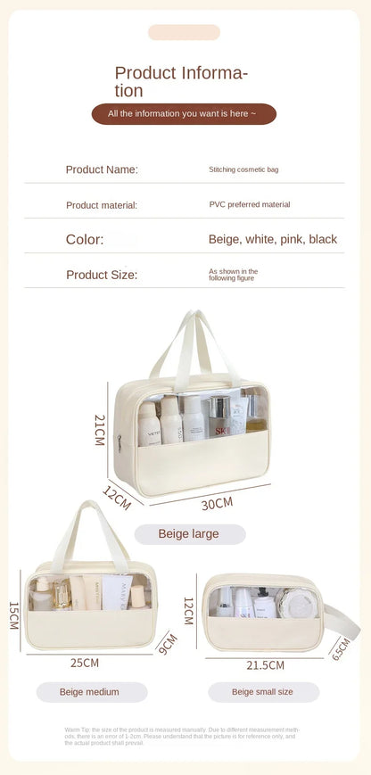 Portable Travel cosmetic bag Women Transparent Makeup Bag Large-Capacity Bath Wash Bags Multifunction Waterproof Storage Case - Smarsty