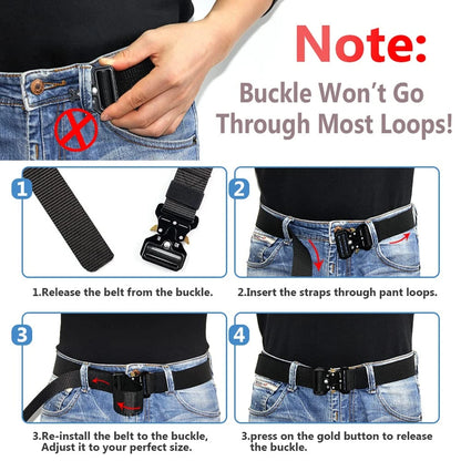 Tactical Canvas Belt Mens Military Outdoor Waistband - Smarsty