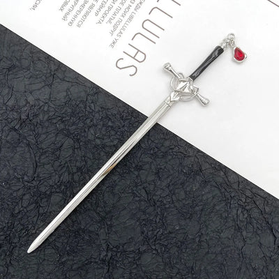 Chinese Style Sword Hairpin for Women with Ruby Accent - Smarsty