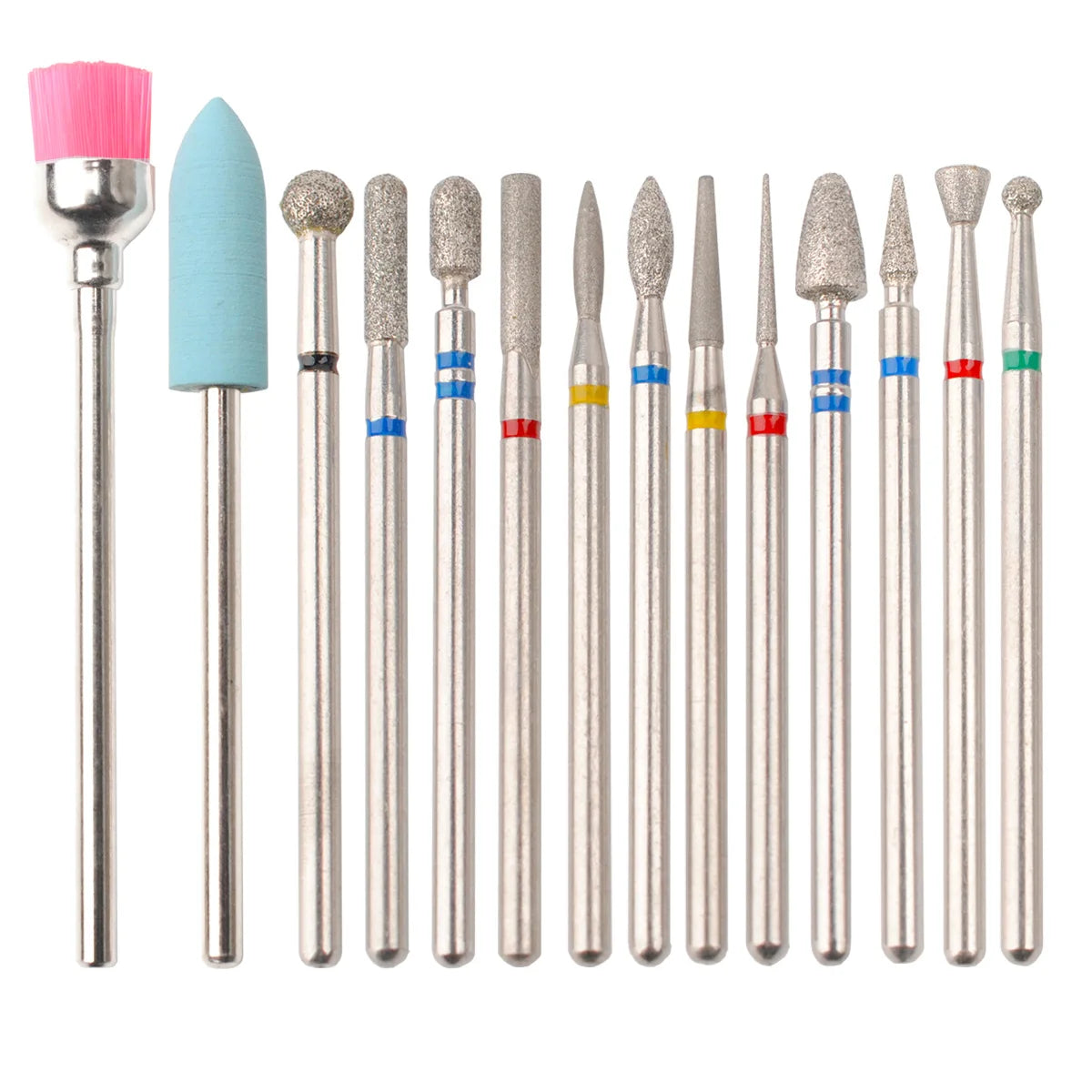 14pcs/set Nail Drill Machine Bit Nail Gel Removal Polishing Tools Pedicure Manicure Rotary Grinding  Buffer Polisher - Smarsty