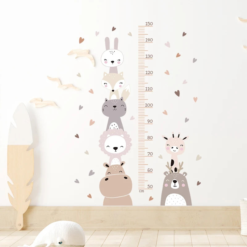 Cartoon Animal Height Ruler Wall Stickers for Kids Room - Smarsty