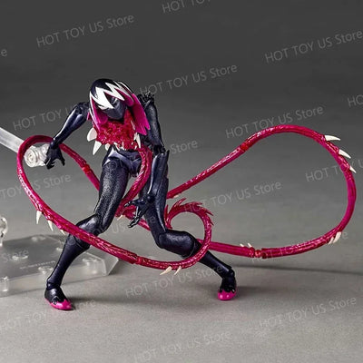 NEW KO Symbiote Gwenom Action Figure | Kaiyodo Revoltech Amazing Yamaguchi | Venomized Gwen Stacy Anime Model Gift