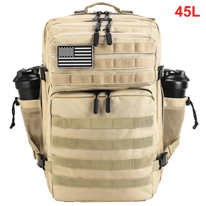 45L Tactical Backpack Men Outdoor Waterproof Sports Travel Gym Hiking Bug Out Bag Military Camping Hunting Survival Rucksack - Smarsty