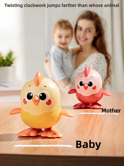 New Kidsren's Chick Can Move Cartoon Jumping Little Yellow Chicken Baby Wind-Up Small Toy Kidsren's Jumping Chicken Wind-Up Toy Fun Artificial Wind-Up Small Animal Can Move and Run Learn to Crawl 1 to 2 Years Old Baby