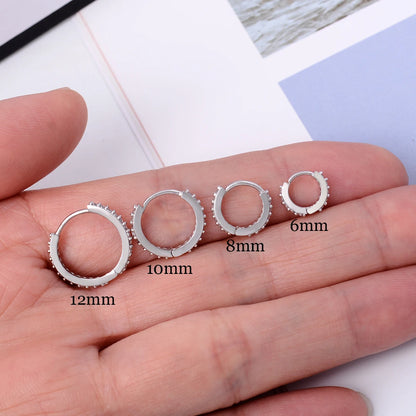 Stainless Steel Crystal Zirconia Small Huggie Earrings - Smarsty