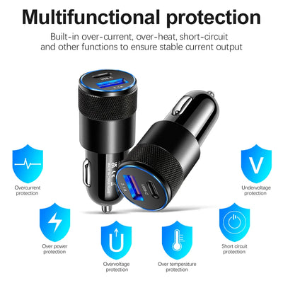 HeavyDuty USB Type C Car Charger PD Fast SixtyFiveW Output - Smarsty