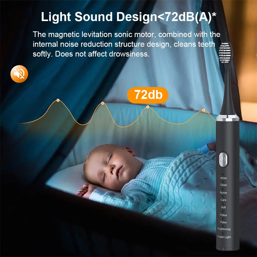 Electric Toothbrush With Sonic Vibration For Deep Cleaning - Smarsty