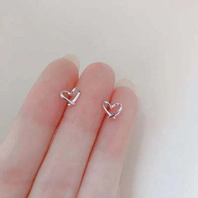 Hypoallergenic Heart Stud Earrings Minimalist Daily Wear - Smarsty
